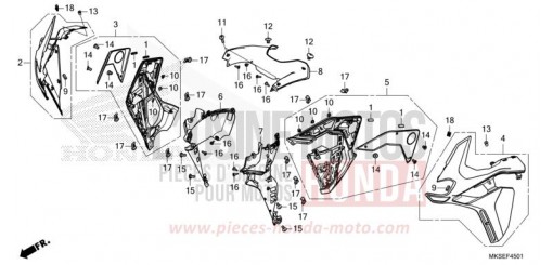 MITTLERER WINDLAUF (CRF1100A2/A4/AL2/D2/D4/DL2/DL4) CRF1100A4M de 2021